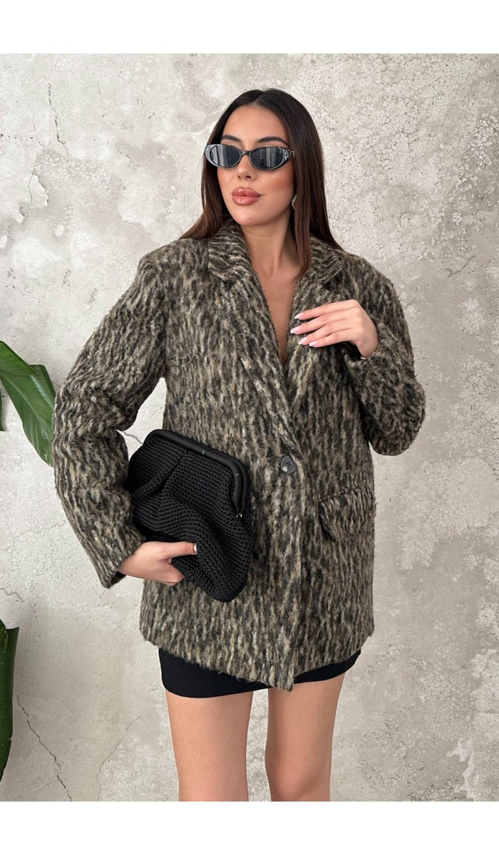 Leopar Leopar Yünlü Ceket L