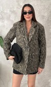 Leopar Leopar Yünlü Ceket L