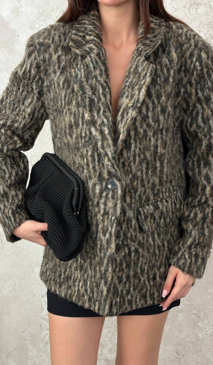 Leopar Leopar Yünlü Ceket L