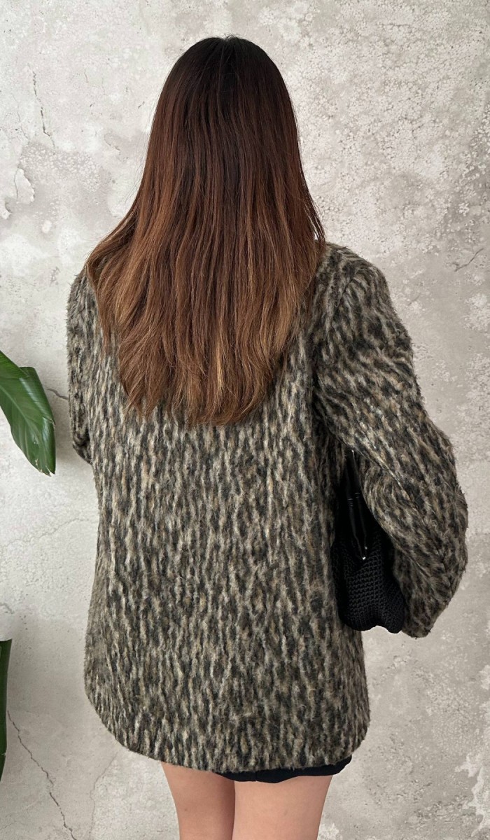 Leopar Leopar Yünlü Ceket L