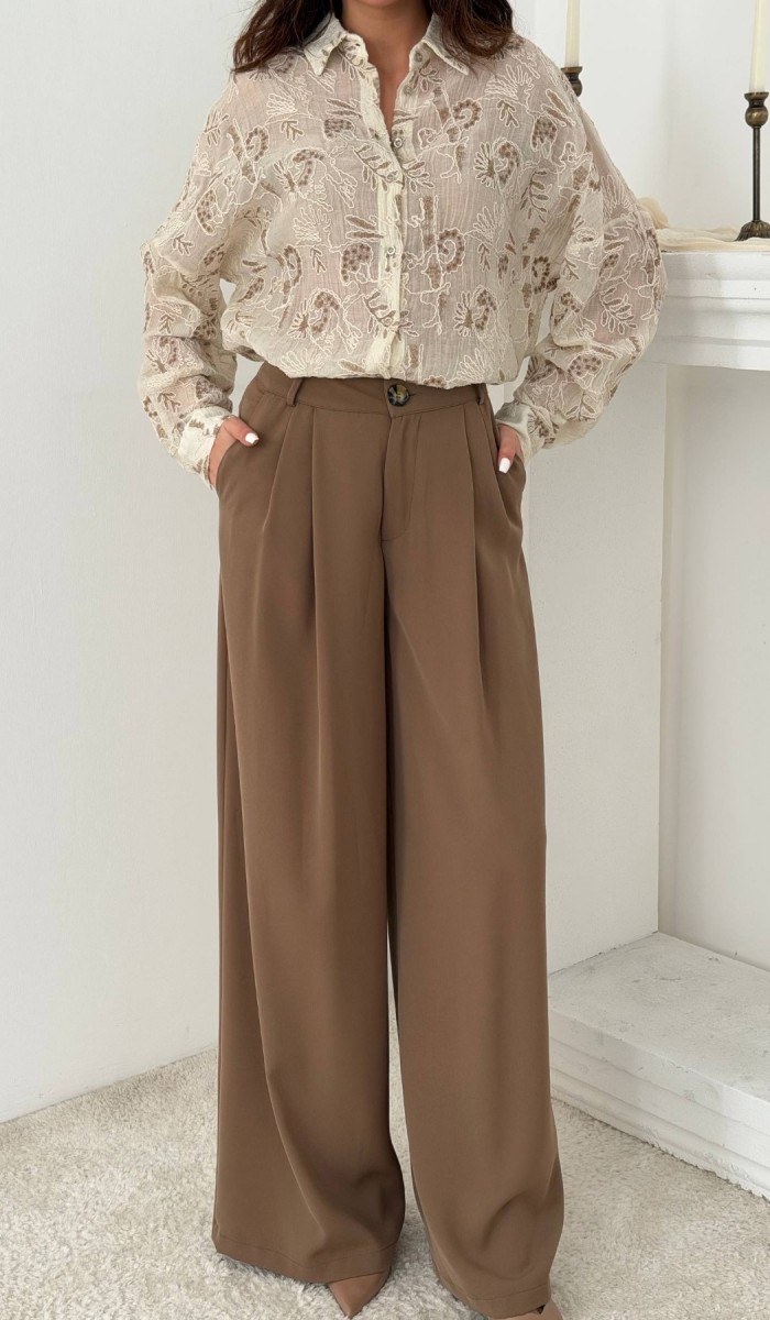 Mocca Pileli Comfort Pantolon L