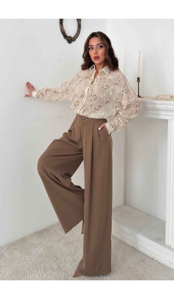 Mocca Pileli Comfort Pantolon L