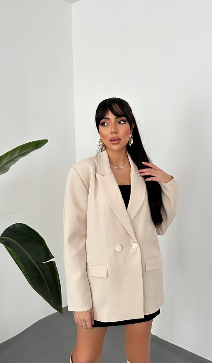 Bej Blazer Ceket L