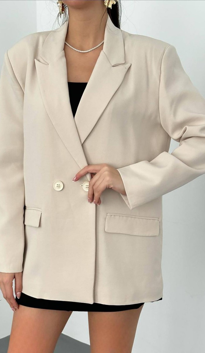 Bej Blazer Ceket L