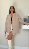 Bej Blazer Süet Ceket L