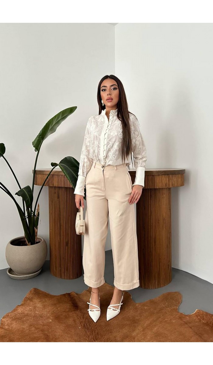 Bej Gabardin Pantolon L