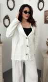 Beyaz Oversize Müslin Takım L