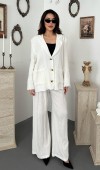 Beyaz Oversize Müslin Takım L