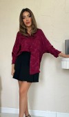 Bordo Jakarlı Gömlek STD