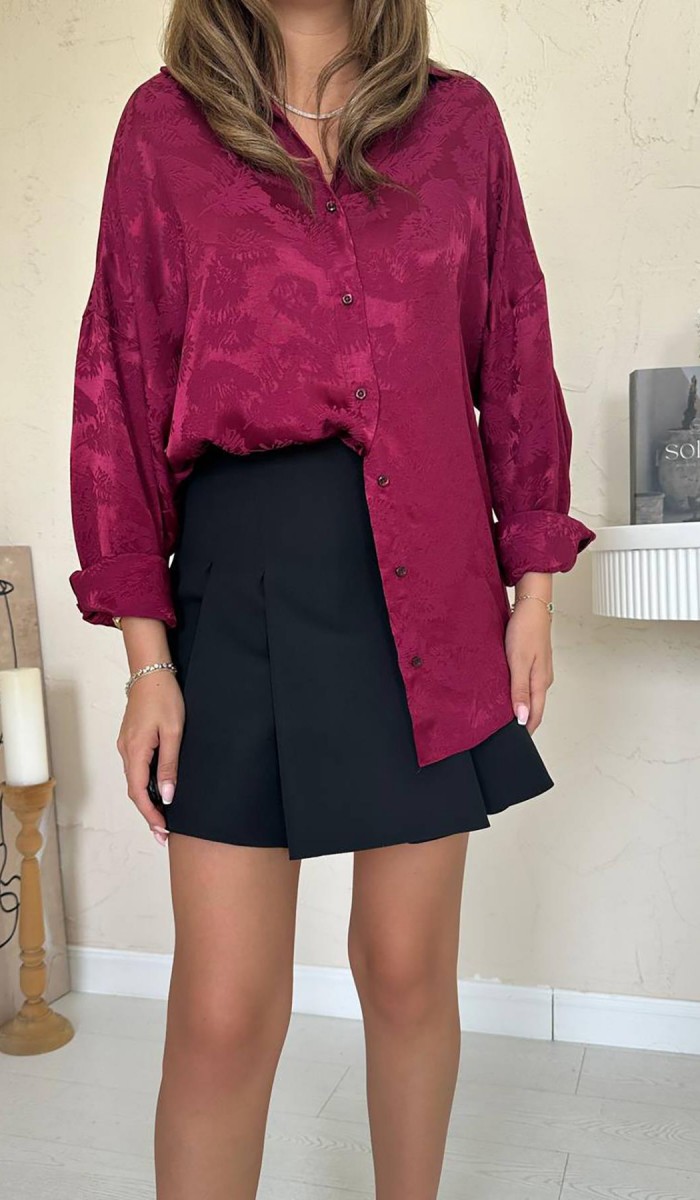 Bordo Jakarlı Gömlek STD
