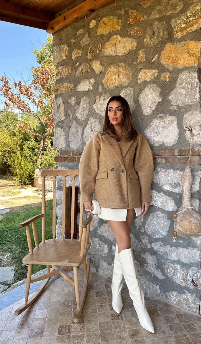 Camel İki Düğmeli Manto L