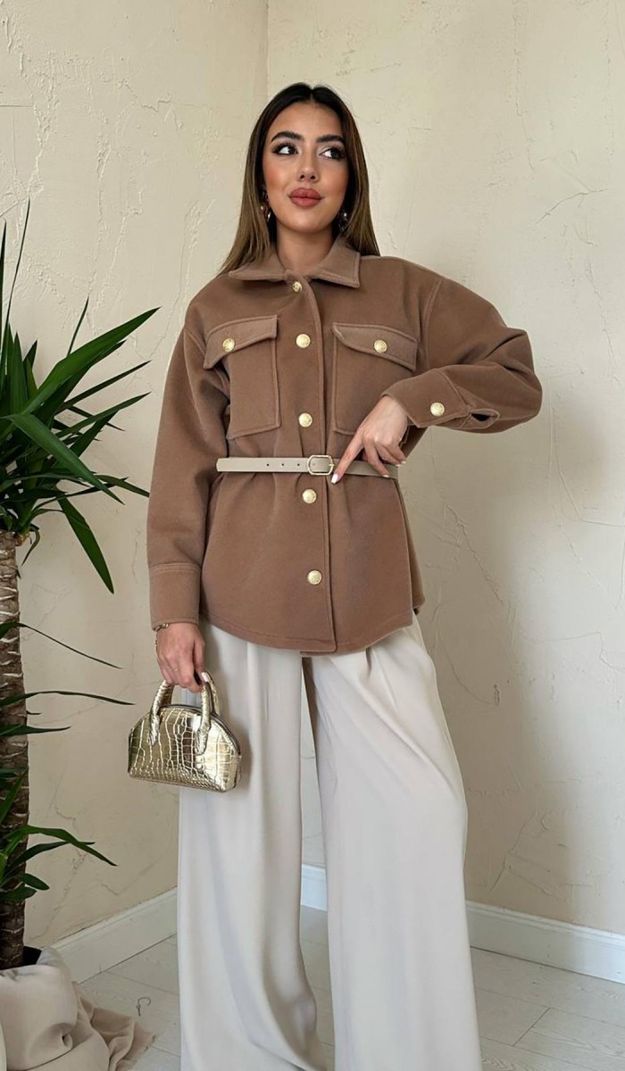 Camel Kaşe Gold Düğmeli Gömlek L Camel Kaşe Gold Düğmeli Gömlek L