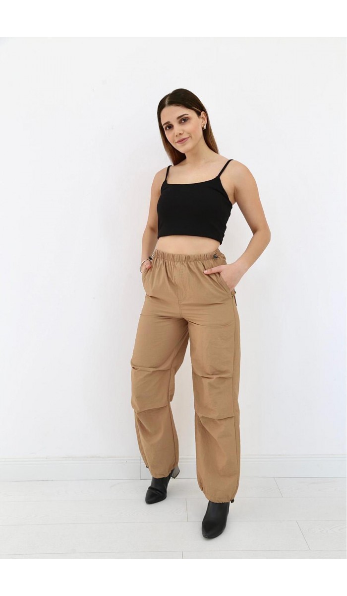 Camel Lastikli Paraşüt Pantolon L Camel Lastikli Paraşüt Pantolon L