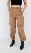 Camel Lastikli Paraşüt Pantolon L