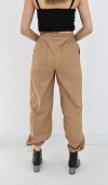 Camel Lastikli Paraşüt Pantolon L
