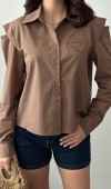 Camel Peto Cepli Poplin Gömlek L