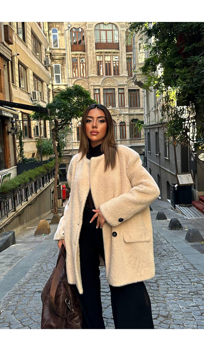 Camel Tüylü Yumoş Kaban L
