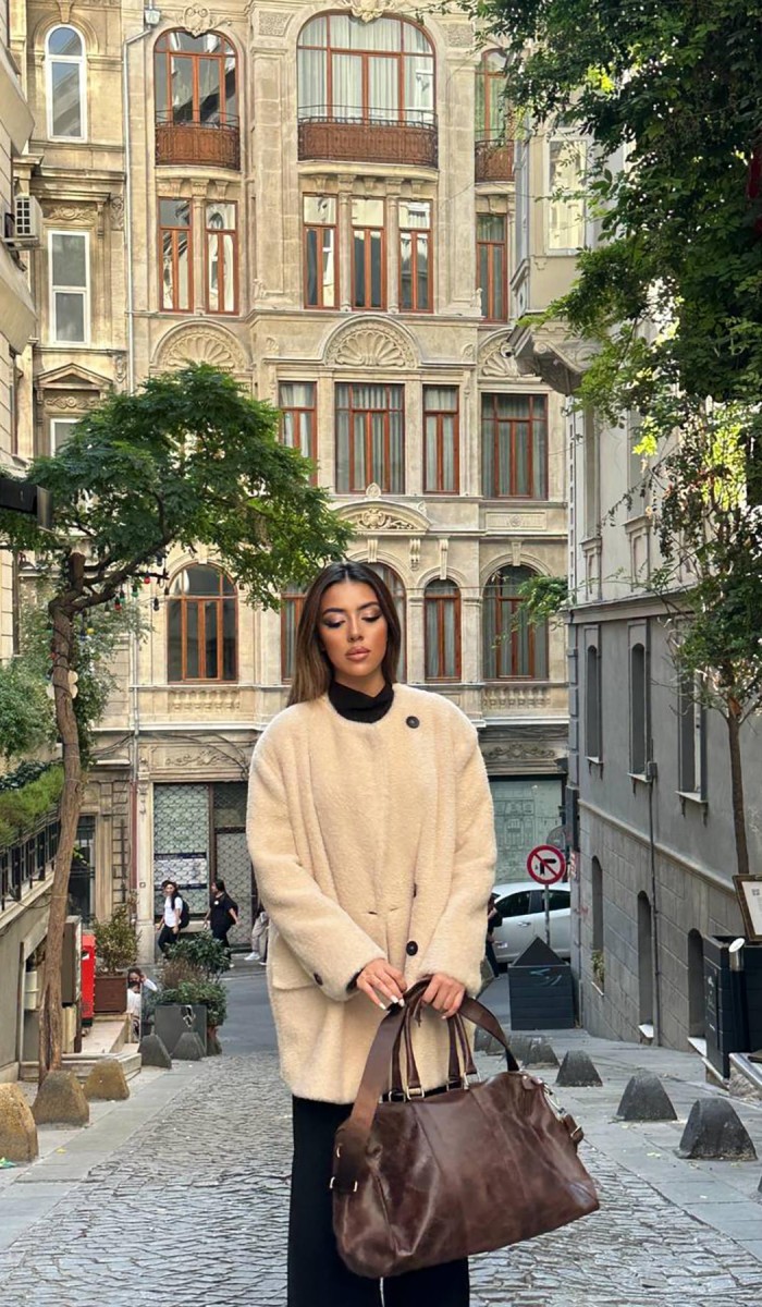 Camel Tüylü Yumoş Kaban L