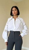 37523 - Füme Pensli Ve Dar Paça Pantolon L Füme Pensli Ve Dar Paça Pantolon L