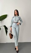 Kar Yıkama Blue Denim Tulum L
