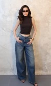 Lacivert Geniş Paça Jeans Pantolon XS