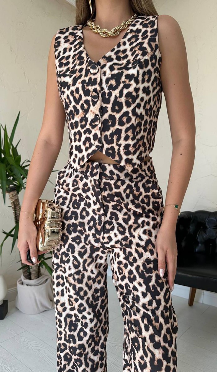 Leopar Leopar Desenli 3Lü Takım L