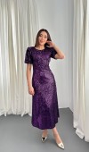 37548 - Mor Pulpayet Elbise L Mor Pulpayet Elbise L