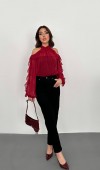 Siyah Boru Paça Jeans Pantolon L