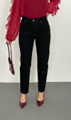 Siyah Boru Paça Jeans Pantolon L