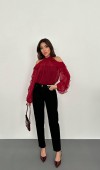 Siyah Boru Paça Jeans Pantolon L