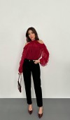 Siyah Boru Paça Jeans Pantolon L