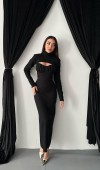 Siyah Göğüs Kuplu Elbise L