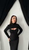 Siyah Göğüs Kuplu Elbise L
