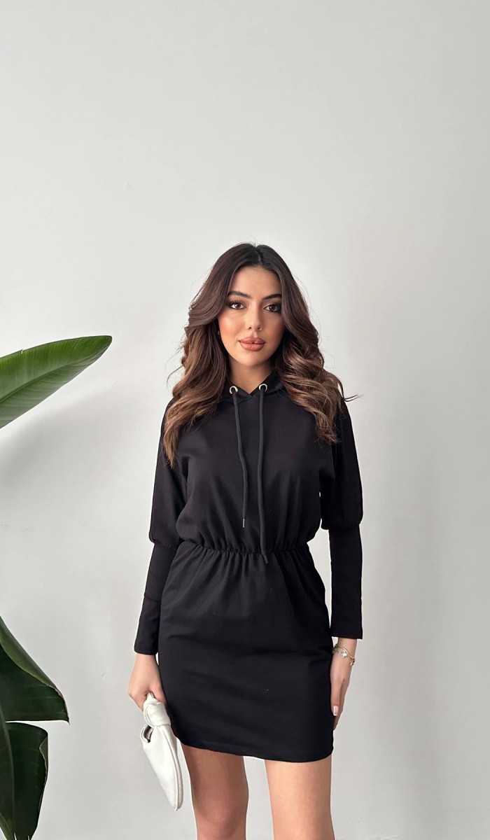 Siyah Sweatshirt Spor Elbise L
