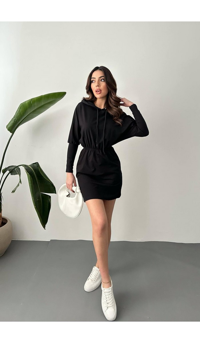 Siyah Sweatshirt Spor Elbise L