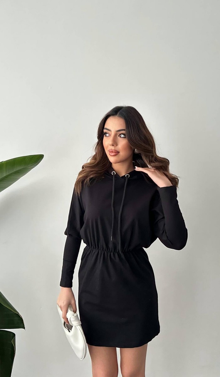 Siyah Sweatshirt Spor Elbise L