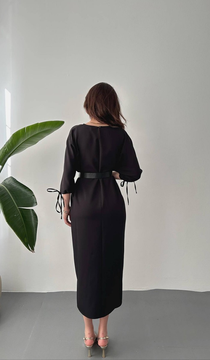 Siyah Topshop Yırtmaçlı Elbise L
