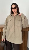 37674 - Vizon Gabardin Gömlek STANDART Vizon Gabardin Gömlek STANDART