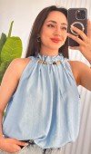 Yakası Boncuklu Balon Model Toptan Bebe Mavisi Bluz Bebe Mavi Yakası Boncuklu Balon Model Toptan Bebe Mavisi Bluz Bebe Mavi