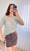 Pul Payet Geçişli Toptan Mint Bluz Mint Yeşili