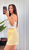 Müslin Cepli Kısa Model Toptan Sarı Şort Sarı