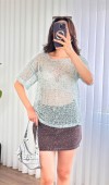 Pul Payet Geçişli Toptan Mint Bluz Mint Yeşili