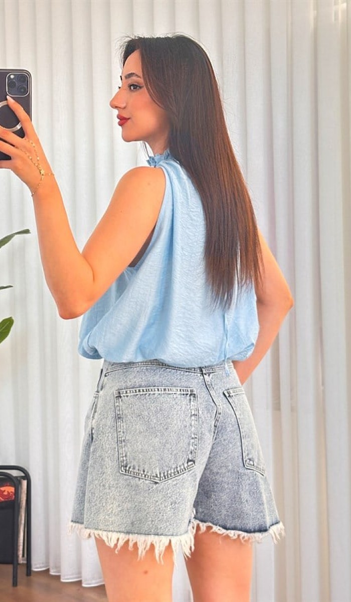 Yakası Boncuklu Balon Model Toptan Bebe Mavisi Bluz Bebe Mavi Yakası Boncuklu Balon Model Toptan Bebe Mavisi Bluz Bebe Mavi
