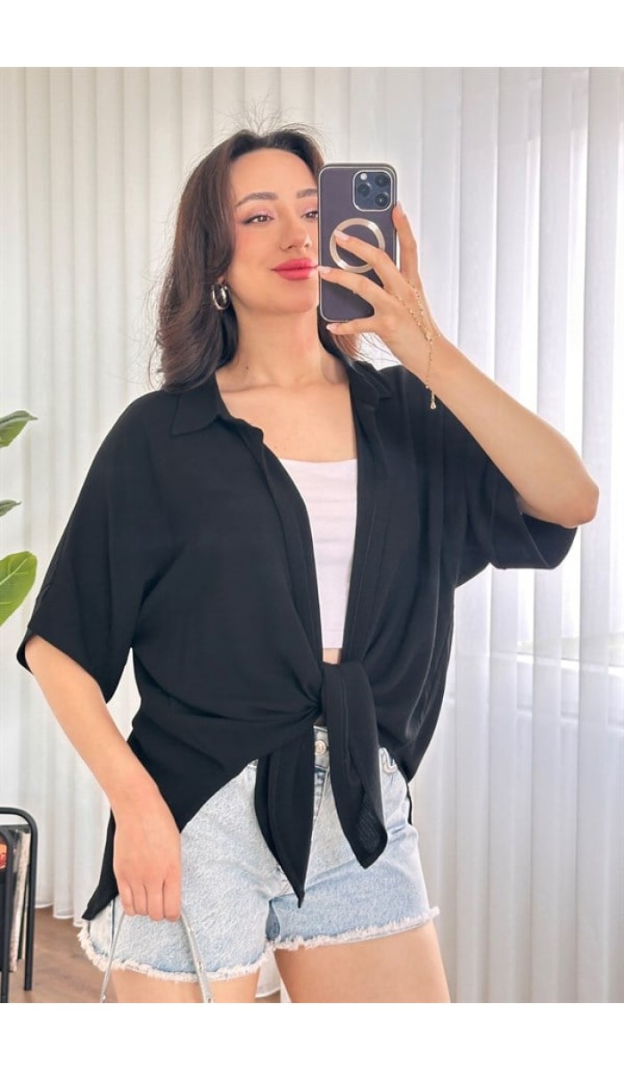 Kısa Kol Basic Kimono Toptan Siyah Bluz Siyah Kısa Kol Basic Kimono Toptan Siyah Bluz Siyah