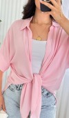 Kısa Kol Basic Kimono Toptan Pembe Bluz Pembe