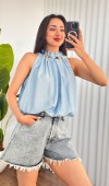Yakası Boncuklu Balon Model Toptan Bebe Mavisi Bluz Bebe Mavi Yakası Boncuklu Balon Model Toptan Bebe Mavisi Bluz Bebe Mavi
