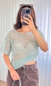 Pul Payet Geçişli Toptan Mint Bluz Mint Yeşili