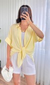 Kısa Kol Basic Kimono Toptan Sarı Bluz Sarı