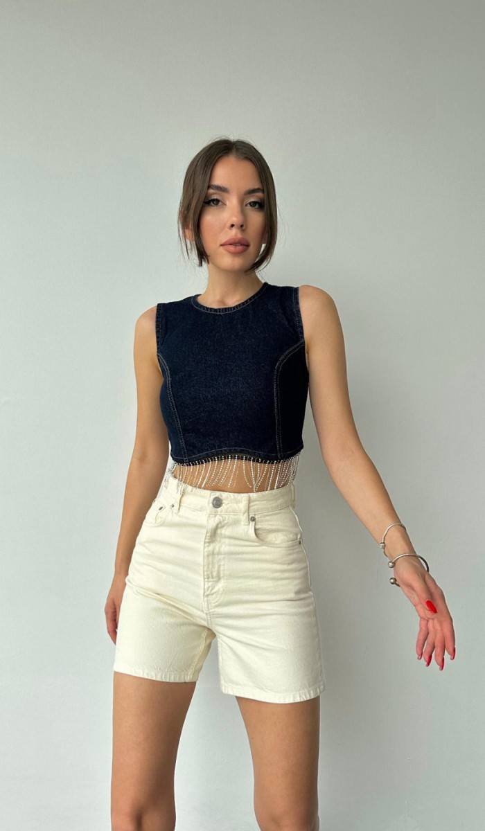 Altı Zincirli Bluz - Lacivert