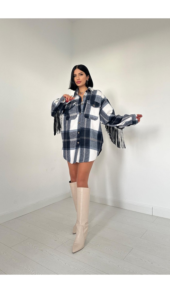 Arkası Püsküllü Gömlek - Lacivert